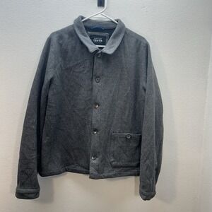 Native Youth Mens Gray Chore Field Jacket Coat Sz L Wool Blend Outdoors